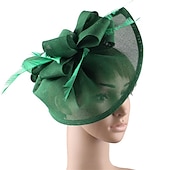 levne Fascinátory-Fascinátory Látka Kentucky Derby Dostih Elegantní retro S Peří Mašle Přílba Pokrývky Hlavy