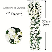 abordables Plantas y Flores Artificiales-1 paquete, cesta colgante de flores artificiales de 34 pulgadas, planta colgante falsa, flores de orquídeas de seda, arreglo de flores artificiales, decoración de jardín, decoración del hogar,