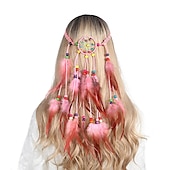 billige Tilbehør til hårstyling-boho stil fjær hårbånd påfugl fjær hodebånd indisk håndvevd fjær hodeplagg hårtilbehør