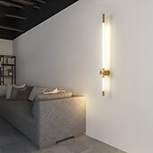 baratos Candeeiros de Parede de interior-Lâmpada de parede led design de tira 24 &quot;moderna lâmpada de parede de fundo led sala de estar quarto cabeceira 10w alumínio luz de parede interna ligting arandela branco quente 1pcs 110-240v