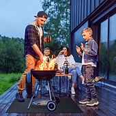 olcso Tábori konyha-grillszőnyegek kültéri grillhez, kétoldalas tűzálló fedélzet és teraszvédő szőnyeg, grill alátét grillezéshez, vízálló olajálló grillszőnyeg tűzrakás szőnyeg kandallószőnyeg