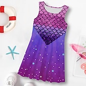 tanie Sukienka 3D Shining Vision-Dziewczyny &#039; 3D Graficzny Sukienka Bez rękawów Druk 3D Lato Wiosna Urlop Codzienny Święto Śłodkie Codzienny Słodkie Dzieci 3-10 lat Sukienka na ramiączkach Sukienka A line Nad kolano Regularny