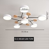 Χαμηλού Κόστους Φώτα Οροφής με Dimmer-led φωτιστικό οροφής ρυθμιζόμενο μοναδικό σχέδιο σπούτνικ ξύλο 4/5/6/7 κεφαλές 35&quot;/43&quot; led πολυέλαιος κατάλληλος για τραπεζαρία σαλόνι και κουζίνα 110-240v