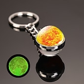 abordables Pendentifs et ornements pour voiture-lune porte-clés système solaire planète porte-clés galaxie nébuleuse espace porte-clés terre soleil mars jupiter saturne image double face boule de verre porte-clés