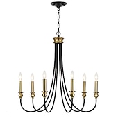 economico Lampadari-lampadario in stile candela a 6 luci 26 &quot;lampada a sospensione classica classica semplice, plafoniera a isola da cucina per ingresso, corridoio, foyer della sala da pranzo