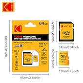 cheap Computer Peripherals-Kodak Micro SD Card U3 V30 256GB 128GB SDXC Flash Memory Card C10 U3 4K HD cartao de Memoria Micro SD TF Card With SD Adapter