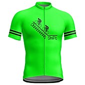 cheap Men&#039;s Jerseys-Men&#039;s Cycling Jersey Graphic Letter &amp; Number Funny Short Sleeve Bike Jersey Top with 3 Rear Pockets Mountain Bike MTB Road Bike Cycling Quick Dry Reflective Strips Back Pocket Moisture Wicking Sports