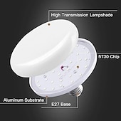 お買い得  LEDスマート電球-ufo 形の LED 電球 e27 ベースフラットハイパワー LED 電球家庭用ペンダント器具ライト照明