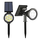 cheap Outdoor Spotlights-Solar Spot Lights Outdoor 2-in-1 Solar Landscape Spotlights Security Lights IP65 Waterproof Wall Lights for Walkway Yard Garden Driveway Pathway Garden 4/7 LED Beads