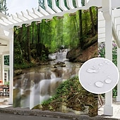 tanie zasłony wodoodporne-Wodoodporne zasłony zewnętrzne do wewnętrznego patio weselnego grube zasłony przelotowe do sypialni weselnej, salonu, werandy, pergoli, kabiny, 1 panel