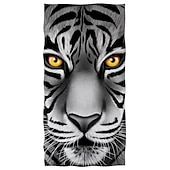 billiga set med strandhanddukar-1st stora tjocka badduschhanddukar 3d vit tigerdesign bomull strandhandduk för kvinnor män reser sim yogafilt