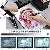 cheap Computers &amp; Tablets-A4 LED Light Pad, Tracing Light Table with Scale Art, Light Table with USB Power, Ultra-Thin Copy Board
