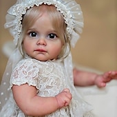 abordables Poupées-22 pouce Poupée Reborn Jouet pour Bébé &amp; Nourrisson Poupée Reborn Toddler Poupée Poupée bébé Reborn Bébé Nouveau née réaliste Cadeau Vinyle W-2142JS cadeaux noël enfant avec vêtements et accessoires