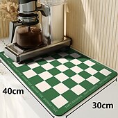 billiga Mat och bestick-1 st servis avloppsdyna hushållsbänkskiva vattenabsorberande lätt att torka koppdyna tvättbar isolerad och torr måltidsdyna