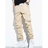 economico Pantaloni cargo-Per uomo Pantaloni cargo Tasca con patta Liscio Comfort Traspirante Esterno Giornaliero Per uscire Di tendenza Informale Nero Verde militare