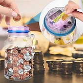 cheap Stationery-Automatic 7 Color LCD Display Piggy Bank Counter Coin Electronic Digital Lcd Counting Coin Money Saving Box Jar