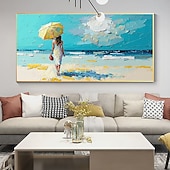 preiswerte Landschaftsgemälde-Handgefertigtes, handgemaltes Ölgemälde, Original-Sonnenschein-Ozean-Ölgemälde auf Leinwand, extra großes Wandkunst, abstraktes weißes Wellengemälde, Boho-Wanddekoration, gerollte Leinwand, kein