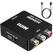 cheap TV Boxes-RCA To HDMI,AV To HDMI Converter1080P  Mini RCA Composite CVBS Video Audio Converter Adapter Supporting PAL/NTSC For TV/PC/ PS3/ STB/Xbox VHS/VCR/Blue-Ray DVD Players