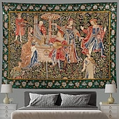 Недорогие Средневековый гобелен-Средневековый живописный гобелен гобелен эпохи Средневековья настенное искусство большой гобелен настенная роспись фотографический фон покрывало занавеска украшение для дома спальни гостиной