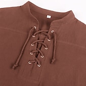 ieftine Topuri-Retro / vintage Punk și gotic Medieval Bluză / Cămașă Costum Cosplay Tunică Cavaler Viching Outlander Culoare solidă Bărbați Pirat Fantezie Carnaval Casul / Zilnic Târgul Renașterii Adulți Cămașă