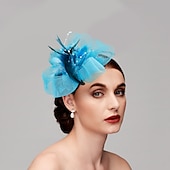economico Fascinator-Fascinatori  Cappelli  Fasce per capelli in tulle  piume  rete con 1 pezzo Matrimonio  Occasione speciale  Copricapo per tea party per un&#039;ottima impressione Fascinatori del Derby Giornata di corsa
