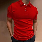 preiswerte Sport-Herren Poloshirt Golfhemd Casual Festtage Kargen Kurzarm Modisch Basic Glatt Klassisch Sommer Regular Fit Feuer rot Schwarz Gelb Armeegrün Dunkelmarine Grau Poloshirt