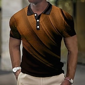 economico Polo geometrica da uomo-Per uomo Geometrico Magliette Polo a Nido d&#039;Ape Maglia da golf Manica Corta Magliette polo Camicie con Colletto Business Casual Abbigliamento da vacanza Abbigliamento Formale Abbigliamento da festa