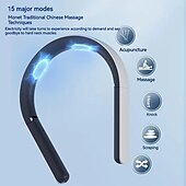 cheap Body Massager-Electric Pulse Neck Massager Foldable Intelligent Neck Massager With Heat Deep Tissue Trigger Point Massager For Muscle Relaxation And Relax At Office Home Travel Valentine&#039;s Day Birthday Gift