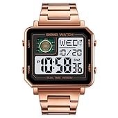 economico Orologi digitali-Orologio digitale SKMEI per uomini 3ATM impermeabile orologio di lusso da uomo per affari cronometro con retroilluminazione orologio quadrato sportivo in acciaio inossidabile per uomini