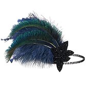 economico Accessori e altro-Vintage Anni Ruggenti Anni 1920 Fascia Flapper Il grande Gatsby Invitato al matrimonio Retrò Piume Costume Per donna Halloween Natale Performance Adulti Fascia