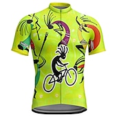 baratos Camisolas masculinas-21Grams Homens Camisa para Ciclismo Manga Curta Moto Blusas com 3 bolsos traseiros Ciclismo de Montanha Ciclismo de Estrada Respirável Secagem Rápida Pavio Humido Tiras Refletoras Amarelo Vermelho