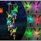 お買い得  ランドスケープライト-ソーラー風鈴ベルトンボ LED ライト屋外防水オートライト色が変わる太陽光発電ハンギングライト中庭の庭のパティオフェスティバルの装飾