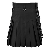 baratos Partes inferiores-kilts utilitários escoceses para homens kilt plissado de linho retrô vintage medieval punk gótico steampunk