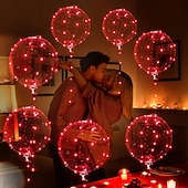 tanie Łańcuchy świetlne baterii-Eleganckie przyjęcie weselne led balon świecący przyjęcie artykuły ślubne dekoracja przezroczysta bańka dekoracja przyjęcie urodzinowe wesele led balony sznur świateł prezent świąteczny