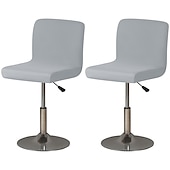 abordables Funda para silla de comedor-2 piezas de funda elástica para taburete de bar, color burdeos, funda para taburete de bar, funda cuadrada giratoria para taburete de bar, funda para silla para comedor, funda de asiento de