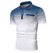 cheap Men&#039;s Classic Polo-Men&#039;s Polo Shirt Golf Shirt Casual Holiday Ribbed Polo Collar Classic Short Sleeve Fashion Basic Color Block Button Summer Regular Fit Fire Red Black White Blue Orange Grey Polo Shirt