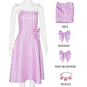 voordelige Koppel- en groepskostuums-koppels film rollerblade outfits pop y2k cowgirl pakken jumpsuit jurk felroze mannen vrouwen koppel cosplay kostuum halloween carnaval maskerade