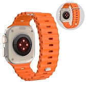 economico Cinturini per Apple Watch-Banda oceanica Compatibile con Cinturino dell&#039;Apple Watch 38mm 40mm 41mm 42mm 44mm 45mm 49mm Impermeabile Regolabili Donne Uomini Silicone Cinturino di ricambio per iwatch Series Ultra 8 7 6 5 4 3 2