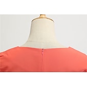 tanie Sukienki-Retro / vintage Lata 50. Sukienka z linii Rockabilly Sukienka huśtawka Krótki kimonowy Łuk Równina W serek Strój na bal maskowy Damskie Bal maskowy Spotkanie towarzyskie Herbaciane przyjęcie Codzienne