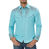 preiswerte Wilder Westen-Retro Vintage Bluse / Hemd Westlicher Cowboy Herren Karneval Maskerade Party Alltagstauglich Erwachsene Oberteil Ganzjahres