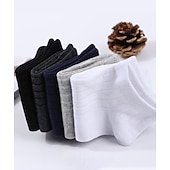 economico calzini da uomo-Per uomo 2 coppie Sopra la caviglia Sotto la caviglia Nero Bianco Colore Liscio Da tutti i giorni Da mare Fine settimana Medio spessore Estate Primavera &amp; Autunno Moda Informale