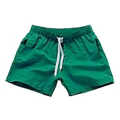 billige svømmeshorts for menn-Herre Surfeshorts Badeshorts Snorer Elastisk midje Elastisk snordesign Ensfarget Hurtigtørkende Sport Kort Daglig Ut på byen Strand Gatemote Fritid Svart Hvit Mikroelastisk