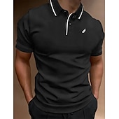 preiswerte Klassisches Poloshirt für Herren-Herren Polos mit Knöpfen Poloshirt Casual Festtage Kargen Kurzarm Modisch Basic Glatt Klassisch Sommer Regular Fit Feuer rot Schwarz Weiß Gelb Rosa Dunkelmarine Polos mit Knöpfen