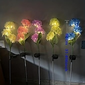 cheap Pathway Lights &amp; Lanterns-Hydrangea Solar Pathway Garden Stake Lights - Waterproof Solar Simulation Flower Floor Light for Villa, Courtyard, Lawn &amp; Garden Decoration