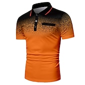 cheap Men&#039;s Classic Polo-Men&#039;s Polo Shirt Golf Shirt Casual Holiday Ribbed Polo Collar Classic Short Sleeve Fashion Basic Color Block Button Summer Regular Fit Fire Red Black White Blue Orange Grey Polo Shirt
