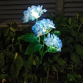 cheap Pathway Lights &amp; Lanterns-Hydrangea Solar Pathway Garden Stake Lights - Waterproof Solar Simulation Flower Floor Light for Villa, Courtyard, Lawn &amp; Garden Decoration