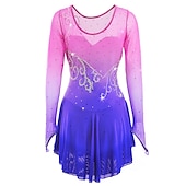 preiswerte Eiskunstlaufkleider-Eiskunstlaufkleid Damen Mädchen Eislaufen Kleider Austattungen Gelb Dunkelrot Pudriges Rosa Halo-Färbung Gitter Spandex Hochelastisch Wettbewerb Eiskunstlaufkleidung Eislaufen Eiskundstlauf
