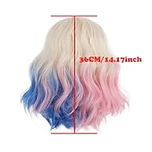 economico Parrucche dei personaggi dei film-Parrucca Enid Sinclair. Parrucca Cosplay Enid Sinclair Costumi Parrucche Bianche Corte Ondulate Gradient di Donne Ragazze Capelli Sintetici Festa di Carnevale Halloween