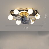 preiswerte Deckenventilator-Leuchten-Deckenventilator mit Licht ca&amp;amp; Fernbedienung 52cm 3-Licht dimmbar 6 Windgeschwindigkeiten moderner Deckenventilator für Schlafzimmer, Wohnzimmer, kleines Zimmer 110-240V