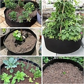 cheap Plant Grow Bags-Extra Large Fabric Raised Planting Bed Round Flower Pot Planter Bag Garden Bed Bag Herb Flower Vegetable Plant